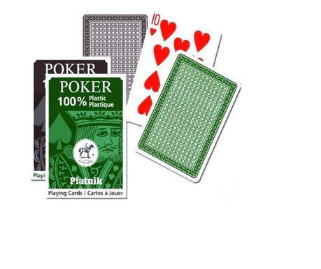 Piatnik Plasztik Póker kártyacsomag 1x55lap barna-zöld (136214)