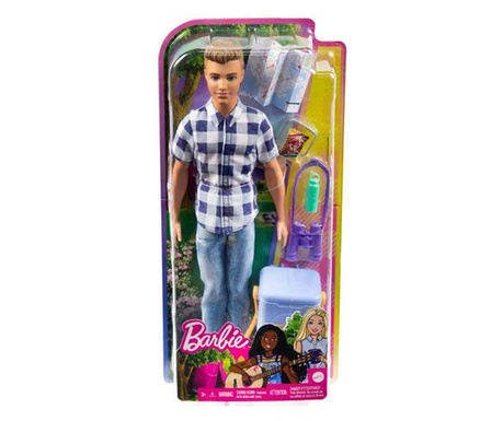 Mattel Barbie Kempingező Ken baba kiegészítőkkel kockás ingben (HHR66)