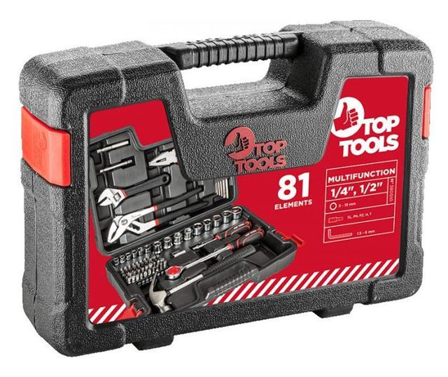 Top Tools Szerszámkészlet 1/4" 1/2" 81db (38D510)