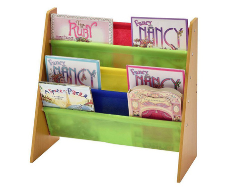 Organizator din lemn pentru cărți și jucării pentru copii, bibliotecă cu rafturi pentru camera copiilor - CULORI