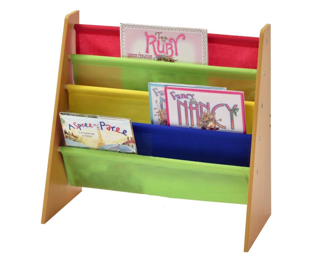 Drveni organizator za knjige i igračke za djecu, polica za knjige s policama za dječju sobu - BOJE - 2