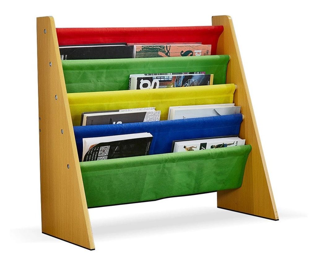 Drveni organizator za knjige i igračke za djecu, polica za knjige s policama za dječju sobu - BOJE - 5