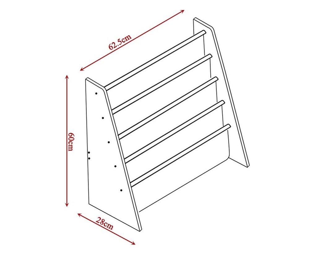 Drveni organizator za knjige i igračke za djecu, polica za knjige s policama za dječju sobu - BOJE - 6