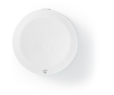 Интелигентен климатичен сензор, Nedis, CR2450, ZigBee, Пластмаса, Бял