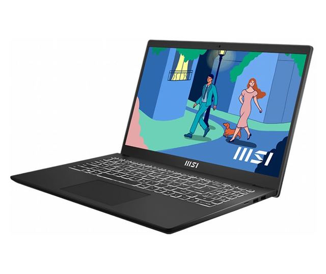 MSI Modern 15 B12M - 15, 6" FullHD IPS-Level, Core i7-1255U, 16GB, 512GB SSD, Windows 11 Home - Fekete