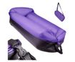Saltea Autogonflabila "Lazy Bag" tip sezlong, 185 x 70cm, culoare Negru-Violet, pentru camping, plaja sau piscina