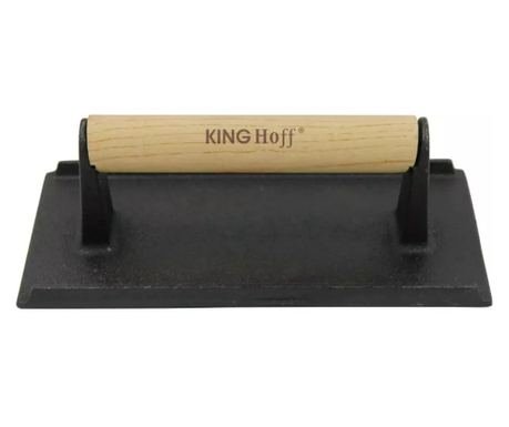 Kinghoff KH 1758 Μαντεμένια Πρέσα Κρέατος, 21x10.8 cm, Ξύλινη Λαβή, Μαύρη