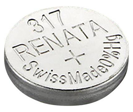 Baterie moneda 317, Renata, Oxid de argint, 1.55 V, 10.5 mAh, Argintiu