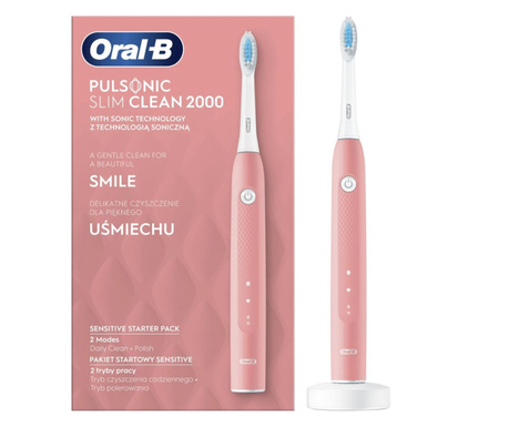 Oral-B Pulsonic Slim Clean 2000 За възрастни Sonic четка за зъби Розов, Бяла