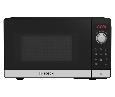 Bosch Serie 2 FFL023MS2 микровълнова печка Плот Соло микровълна 20 Д 800 W Черен, Неръждаема стомана
