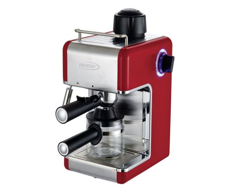 Aparat de cafea espresso, Hauser, CE-929, 800W, functie abur, Rosu