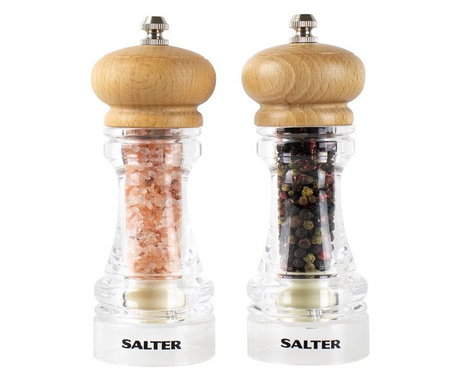 Salter 7607 mechanikus só- és borsőrlő szett bükkfa