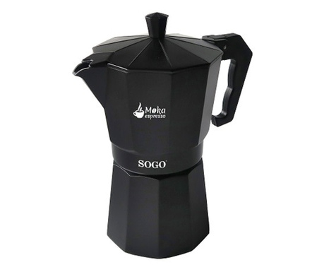 Expressor cafea Moka SOGO CAF-SS-7610, Capacitate 6 cesti, Aluminiu, Potrivit pentru Plite Electrice, Vitroceramice, Inductie si