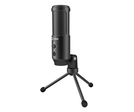 Геймърски микрофон Lorgar Voicer 521 със стойка за статив, черен
