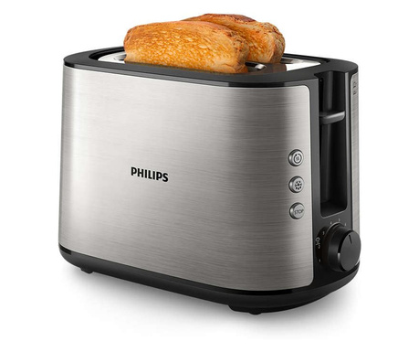 Philips Viva Collection HD2650/90 тостер 8 2 филия(и) 950 W Черен, Неръждаема стомана