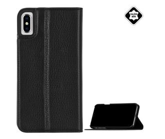 CASE-MATE tok álló, valódi bőr WALLET FOLIO (FLIP, oldalra nyíló, bankkártya tartó) FEKETE [Apple iPhone XS Max 6.5]