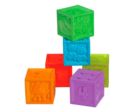 Set 6 Cuburi Siliconate Moi, pentru dentitie sau baita