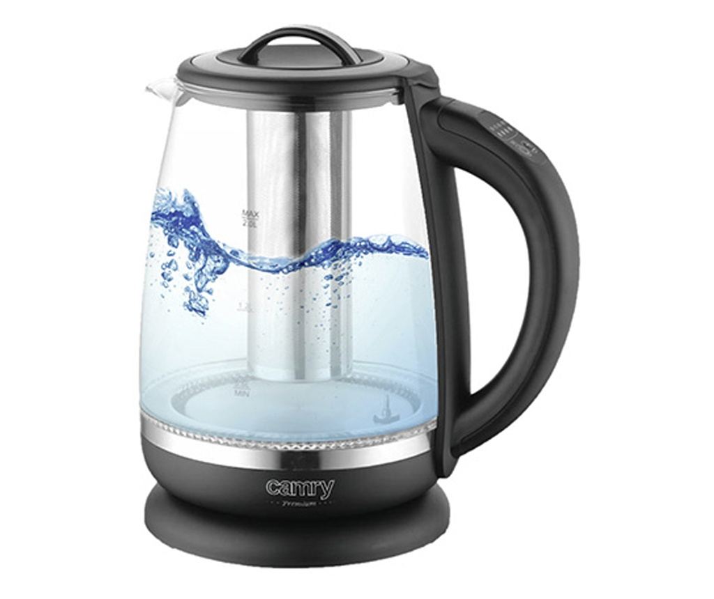 Fierbator din sticla cu infuzor pentru ceai Camry CR 1290,  2 L