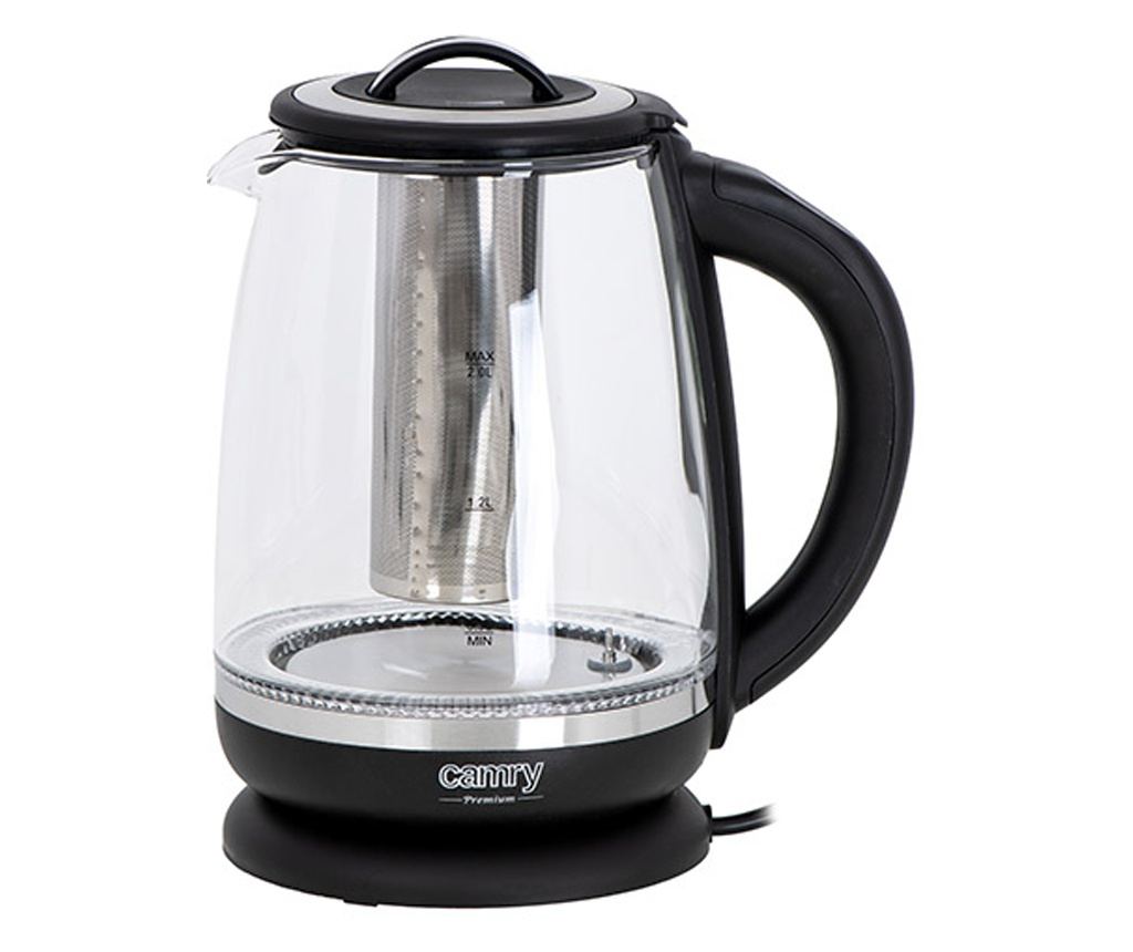 Fierbator din sticla cu infuzor pentru ceai Camry CR 1290,  2 L - 2