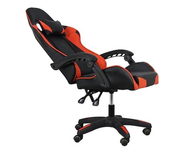 Upravljački stolac WANTED, ekološka koža, crna/narančasta