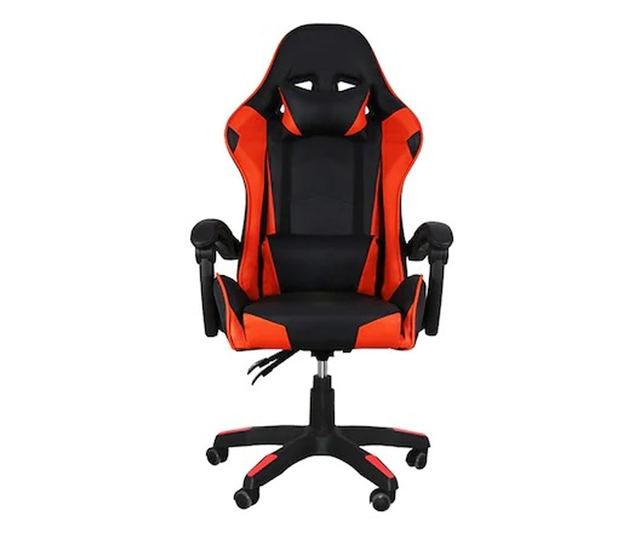 Upravljački stolac WANTED, ekološka koža, crna/narančasta