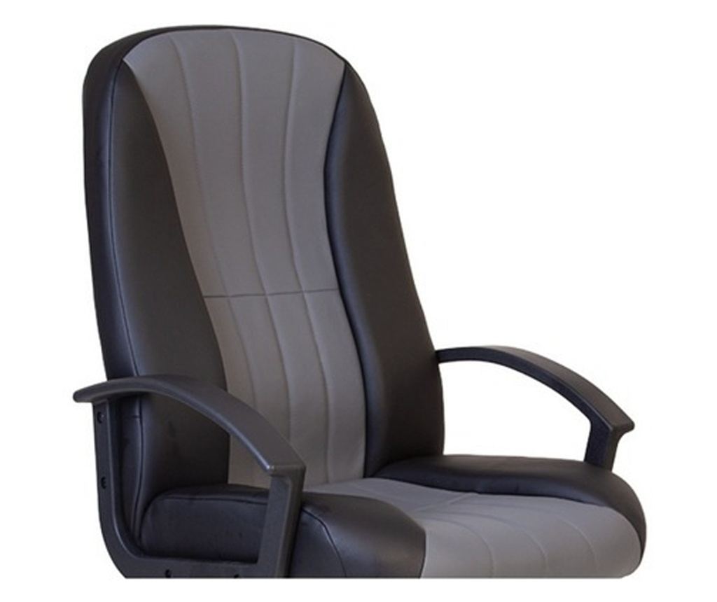 Upravljačka stolica CIUDAD, ekološka koža, crna/siva - 4