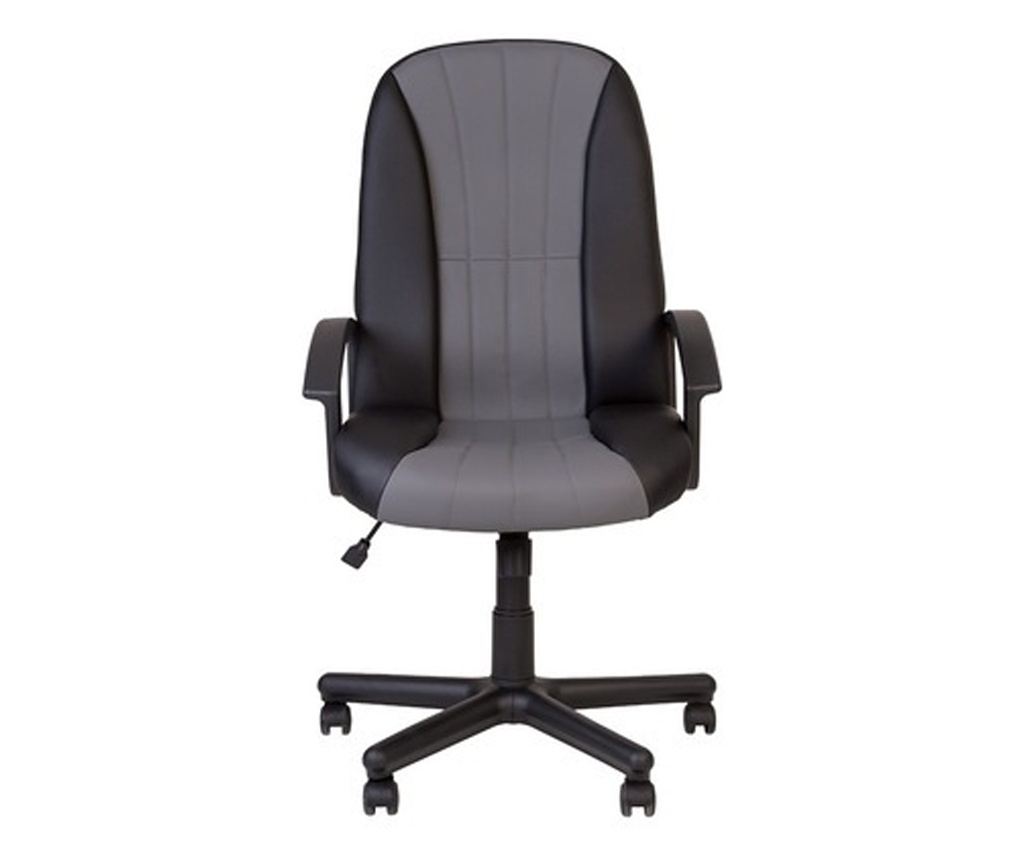 Upravljačka stolica CIUDAD, ekološka koža, crna/siva - 6