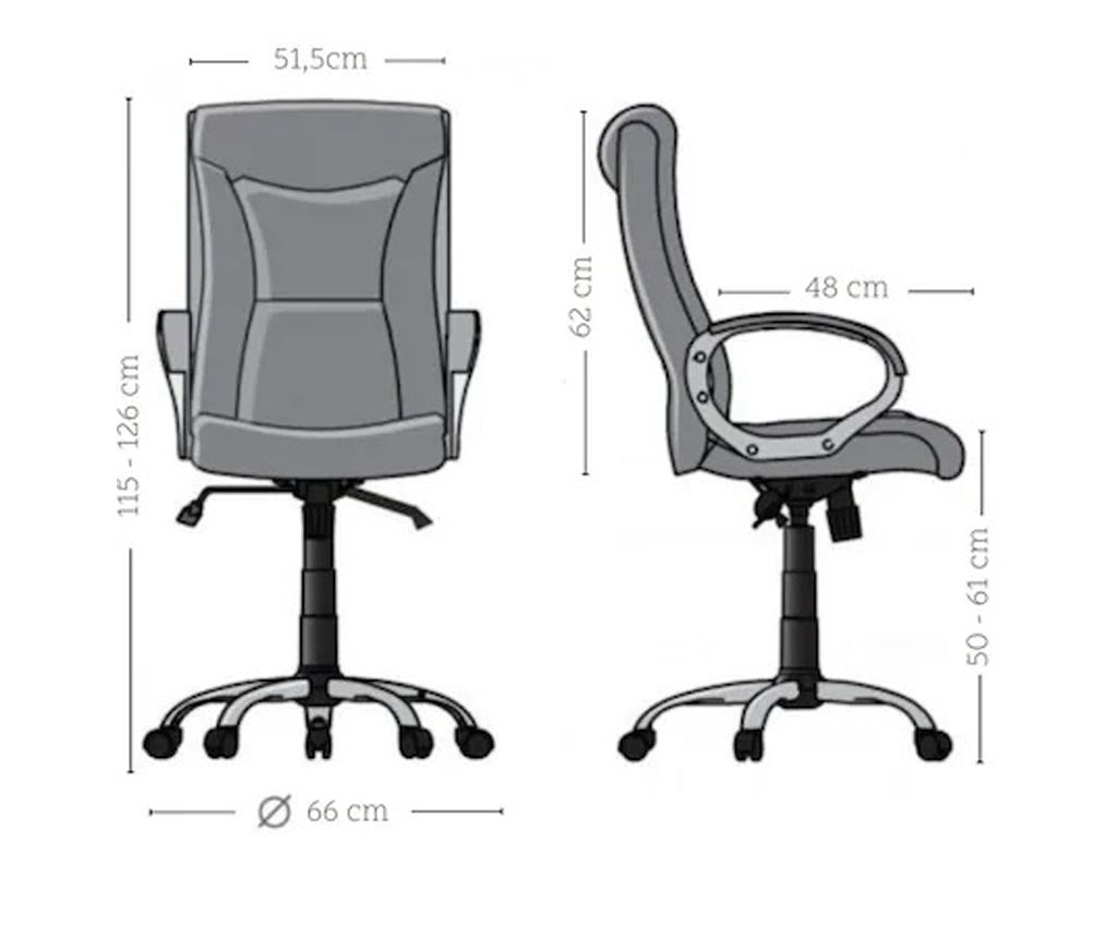 Upravljačka stolica HELLEN, ekološka koža, crna - 5