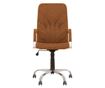 Stolica za upravu MAVIS STEEL CHROME, ekološka koža, svijetlosmeđa