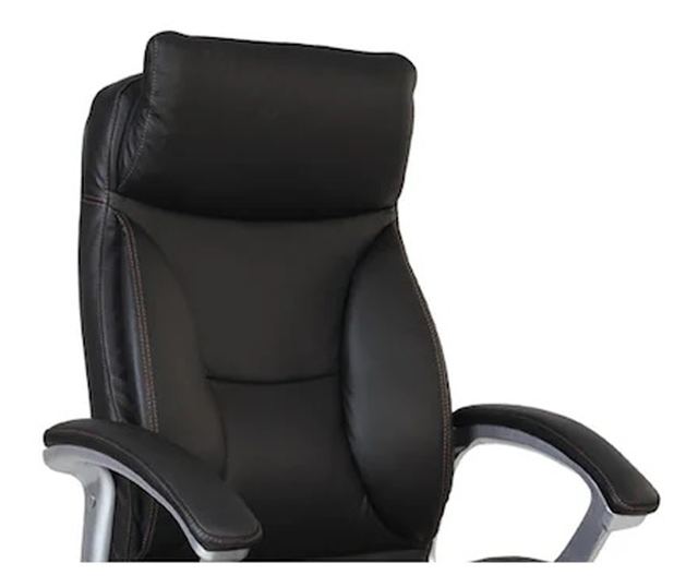 Set od 2 direktorska stolca KAVIS, prirodna koža, crna