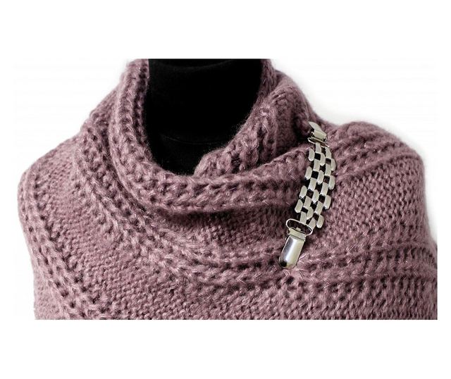 Clips / Inchizatoare cardigan, 2.6 x 14.5 cm Silver