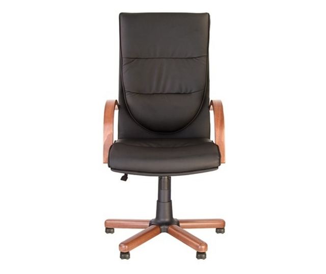 Stolica za direktora EXONIA EXTRA, drvene ruke, ekološka koža, Crna