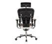 Direktorska stolica ERGOHUMAN Plus, crna prirodna koža, 2D naslon za glavu, lumbalna potpora, 3D podesivi nasloni za ruke