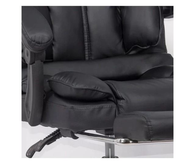 Upravljačka stolica ROLLS s produžetkom nogu, ekološka koža, Crna