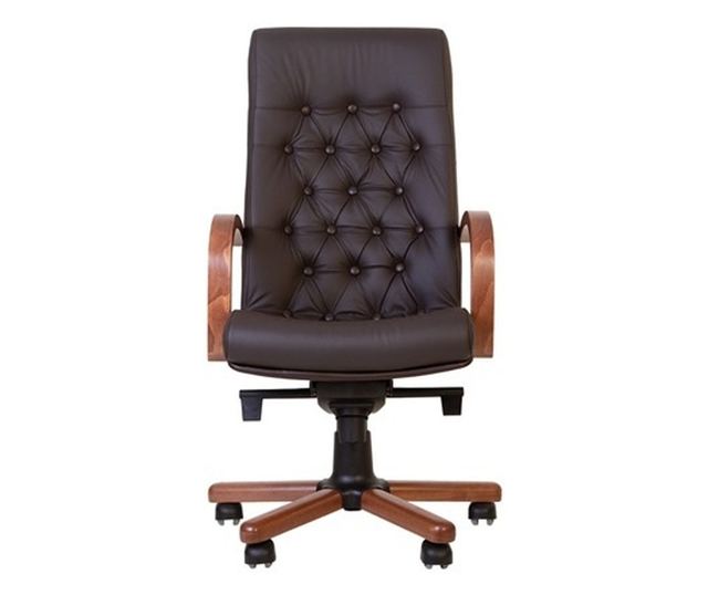 Stolac direktora CHEF LUX EXTRA, tamnosmeđa prirodna koža