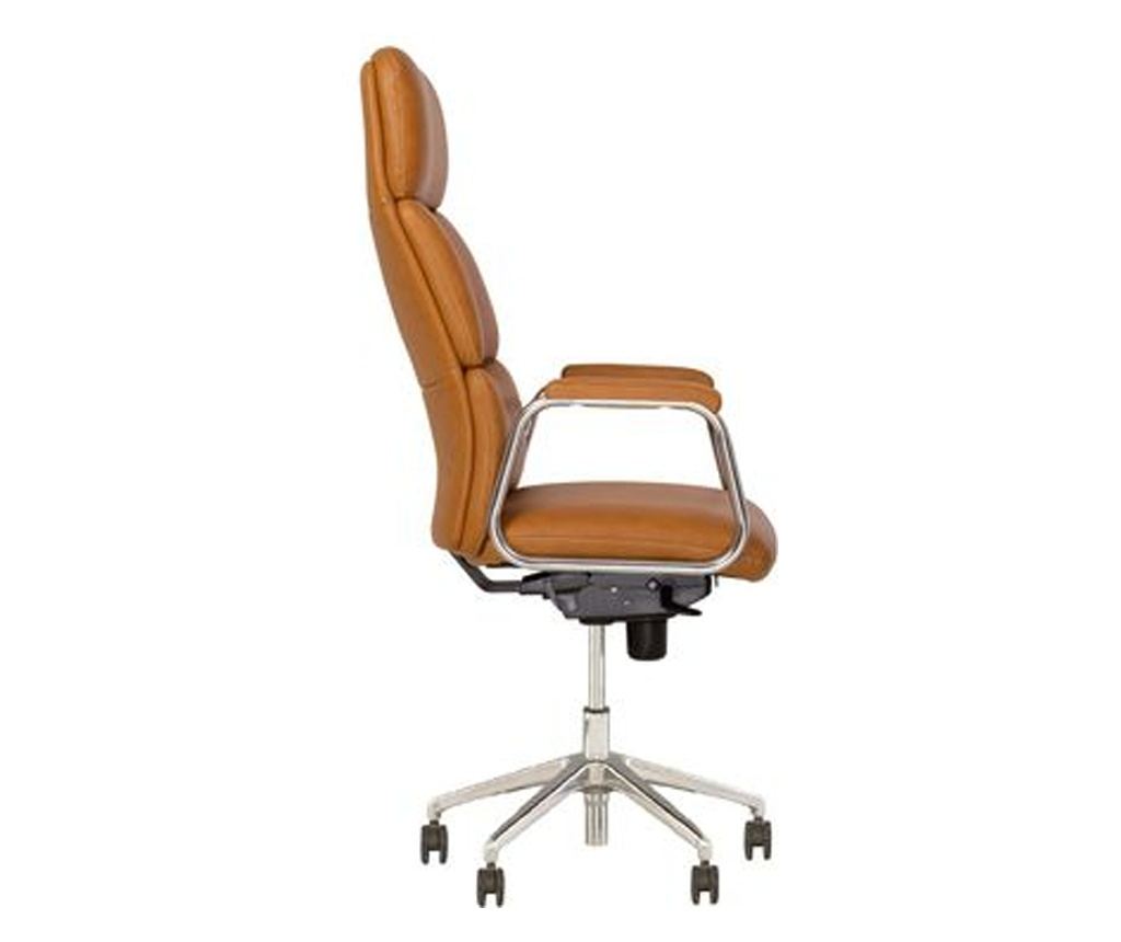 Stolac direktora VEGAS, Svijetlosmeđa prirodna koža - 3