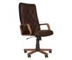 Direktorska stolica HAVANA EXTRA, tamnosmeđa prirodna koža