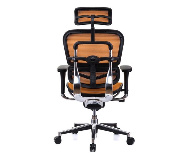 Stolac ERGOHUMAN Plus, mreža Narančasta, 2D naslon za glavu, lumbalna potpora, 3D podesive ruke