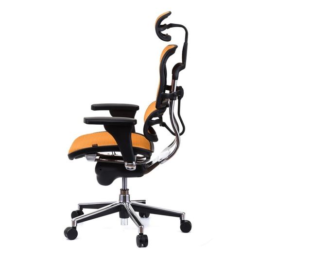 Stolac ERGOHUMAN Plus, mreža Narančasta, 2D naslon za glavu, lumbalna potpora, 3D podesive ruke