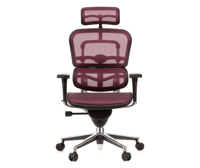 Stolac ERGOHUMAN Plus, mreža crvena, 2D naslon za glavu, lumbalna potpora, 3D podesive ruke