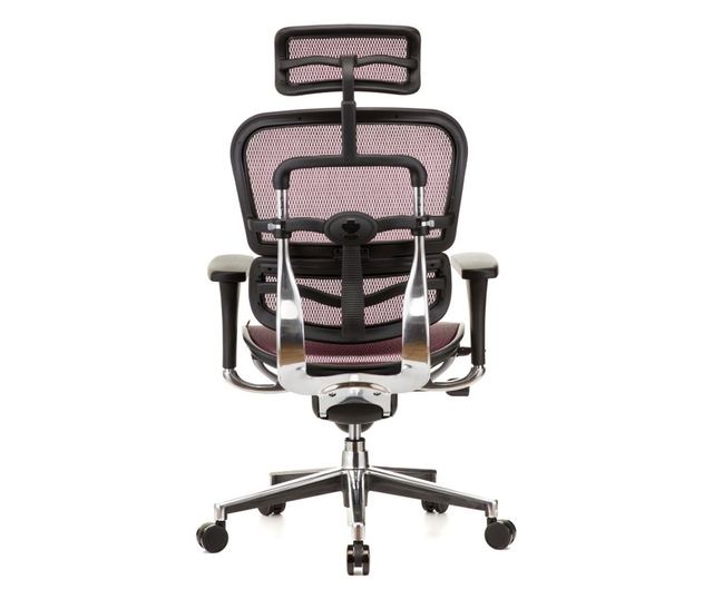 Stolac ERGOHUMAN Plus, mreža crvena, 2D naslon za glavu, lumbalna potpora, 3D podesive ruke