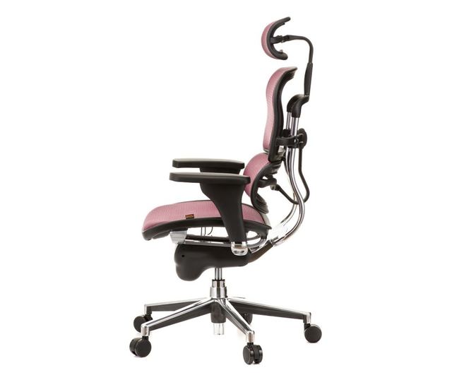 Stolac ERGOHUMAN Plus, mreža crvena, 2D naslon za glavu, lumbalna potpora, 3D podesive ruke