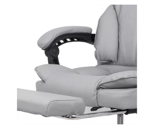 Upravljačka stolica ROLLS s produžetkom nogu, ekološka koža, Siva