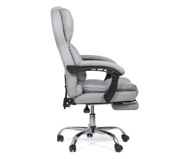 Upravljačka stolica ROLLS s produžetkom nogu, ekološka koža, Siva