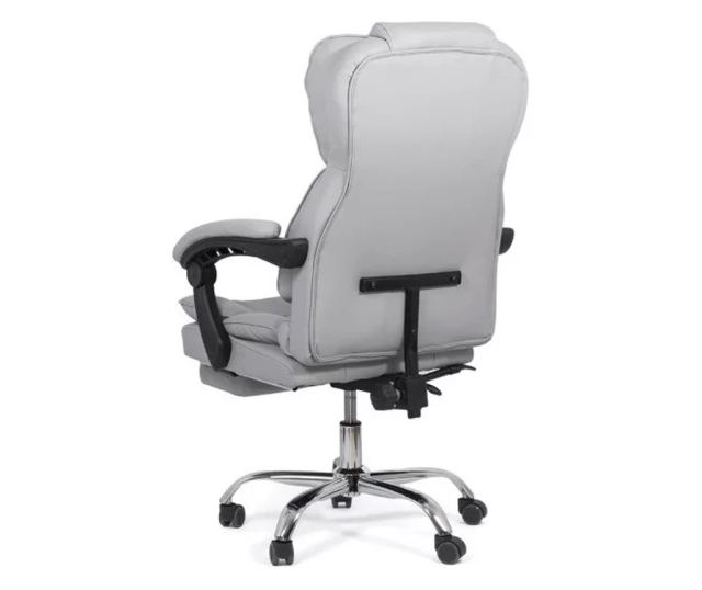Upravljačka stolica ROLLS s produžetkom nogu, ekološka koža, Siva