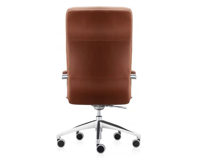 Stolac direktora ATLAS CHROME prirodna koža, svijetlosmeđi