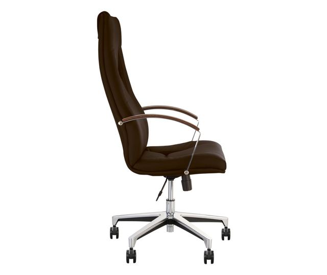 Stolac za upravu KINS, tamnosmeđa ekološka koža