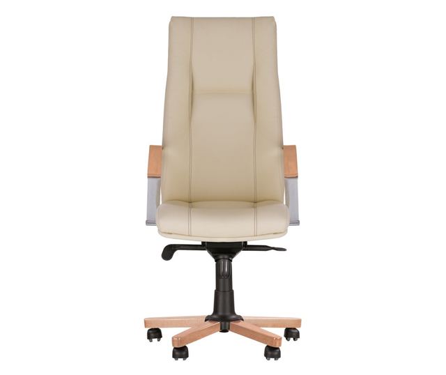 Direktorska stolica KINS WOOD, Bež umjetna koža