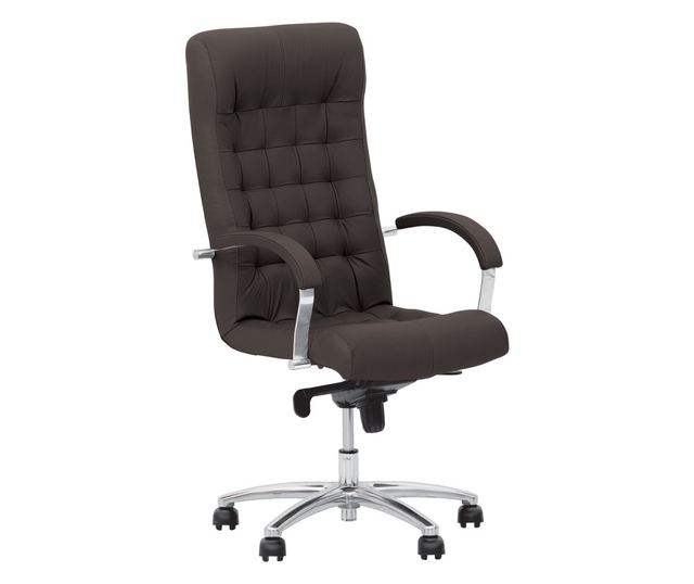 Direktorska stolica THRONES, tamnosmeđa prirodna koža