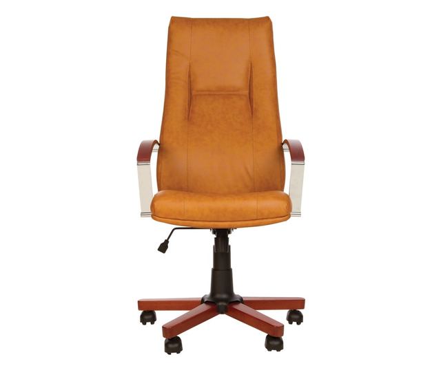 Stolac za upravu KINS WOOD, svijetlosmeđa prirodna koža